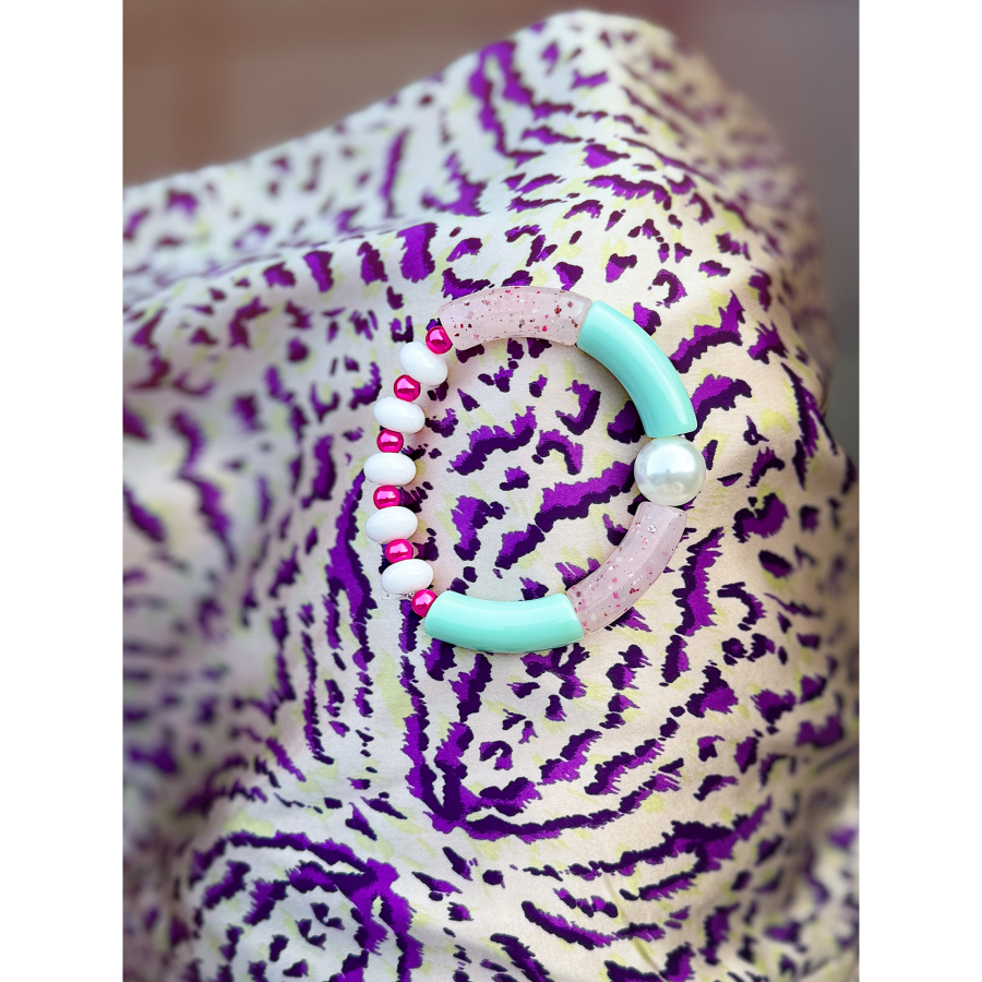 Maggie armbånd no 78 fra LÉ MOSCH, smukt boheme armbånd, farverigt armbånd, 