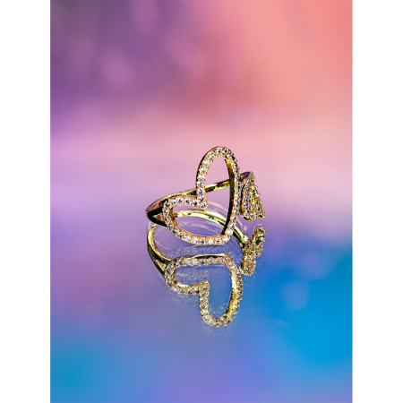 Vise hjertering i forgyldt fra le mosch