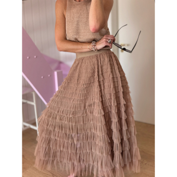 Tallulah Tyl Nederdel i Latte fra LÉ MOSCH, skøn og festlig tylnederdel, 