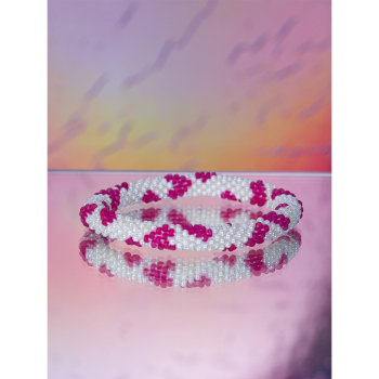 nepal armbånd i hvid og pink fra le mosch nepal armbånd i hvid og pink fra le mosch