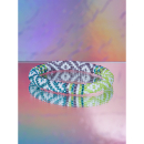 Håndbroderet Nepal Armbånd med Perler i Hvid, æblegrøn og turkis blå fra LE MOSCH