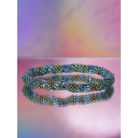 Håndbroderet Nepal Armbånd med Perler fra LE MOSCH