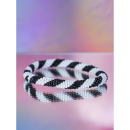 Håndbroderet Nepal Armbånd med Perler i Hvid og Sort strib fra LE MOSCH Håndbroderet Nepal Armbånd med Perler i Hvid og Sort strib fra LE MOSCH