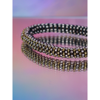 Håndbroderet Nepal Armbånd med Perler i jord farver fra LE MOSCH