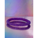 Håndbroderet Nepal Armbånd med Perler i Lilla Nuancer fra LE MOSCH