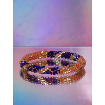 Håndbroderet Nepal Armbånd med Perler i jord farver fra LE MOSCH