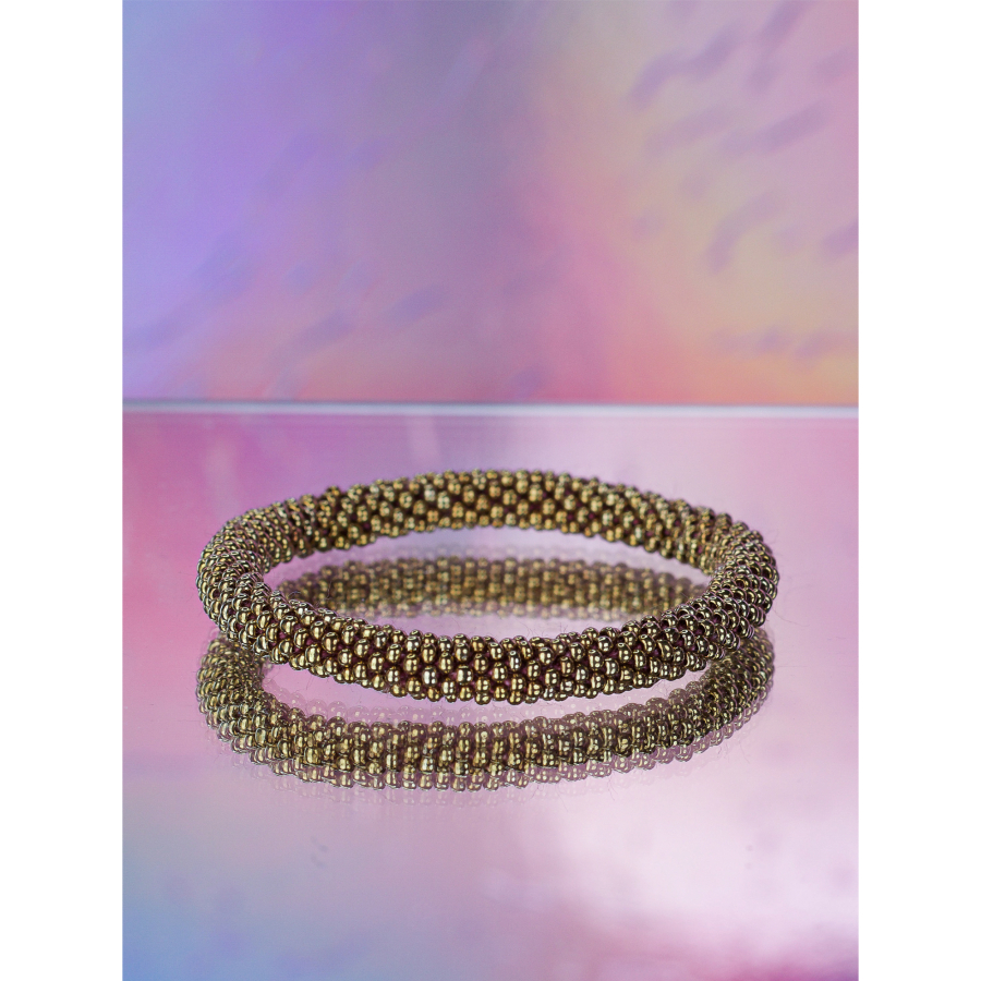 Håndbroderet Nepal Armbånd med glasperler i smukke nuancer fra LE MOSCH