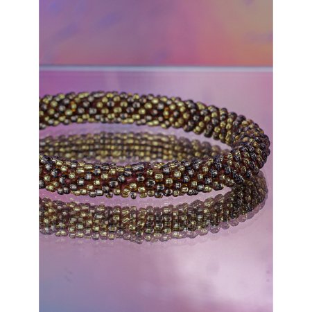 Håndbroderet Nepal Armbånd med glasperler i smukke nuancer fra LE MOSCH