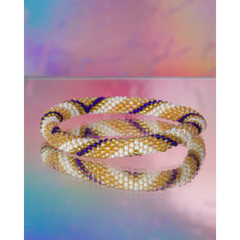 Håndbroderet Nepal Armbånd med glasperler i smukke nuancer fra LE MOSCH Håndbroderet Nepal Armbånd med glasperler i smukke nuancer fra LE MOSCH