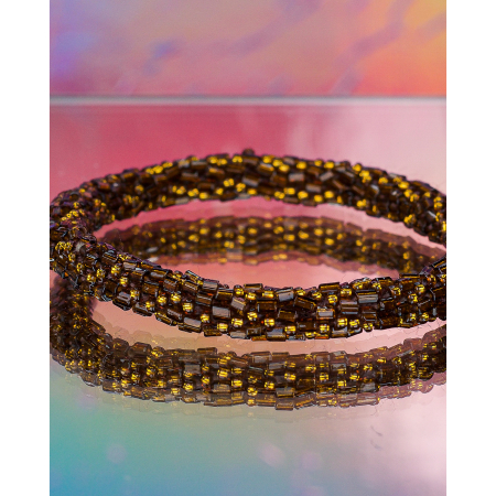 Håndbroderet Nepal Armbånd med glasperler i smukke nuancer fra LE MOSCH