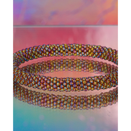 Håndbroderet Nepal Armbånd med glasperler i smukke nuancer fra LE MOSCH