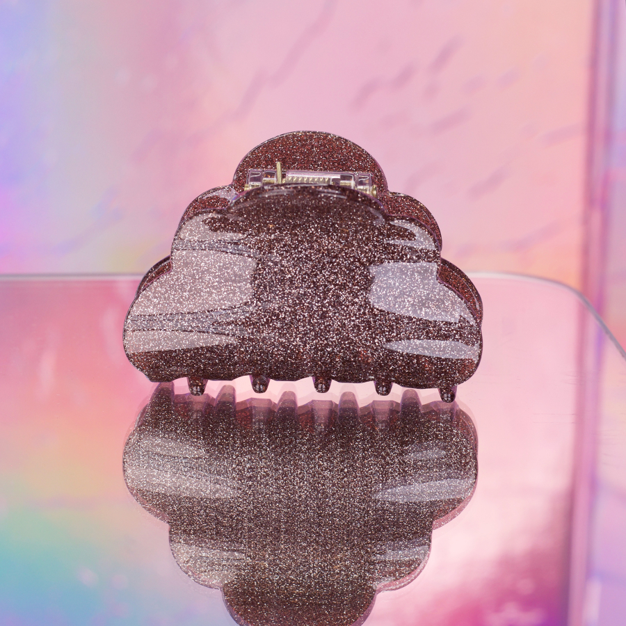 Mini Heaven hårklemme i Glitter Brun fra le mosch
