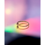 Twistie ring med kugle i forgyldt fra le mosch