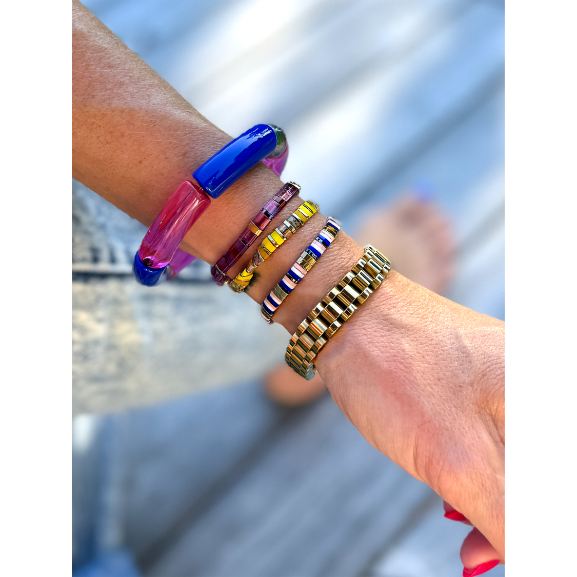 Maggie armbånd no 65 fra LÉ MOSCH, smukt boheme armbånd, unikt armbånd,