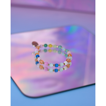 Uriel armbånd i Pastel Mix fra LÉ MOSCH, stenarmbånd i pastelfarver, smukke stenarmbånd,