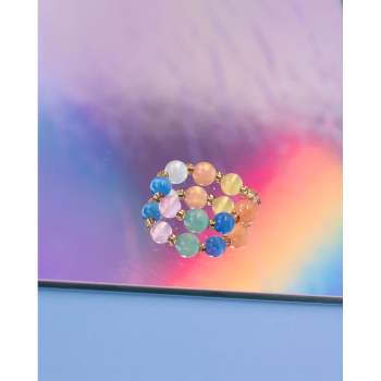 Ariel ring - Pastel Mix fra LÉ MOSCH, fin ring med natursten, smuk og enkel ring i pastelfarver,