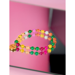 Uriel armbånd i Mix Pink Grøn Orange fra LÉ MOSCH, stenarmbånd i smukke farver, skønne stenarmbånd,