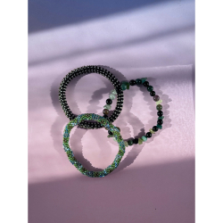 Nepal perle armbåndspakke i Grøn Fra le mosch