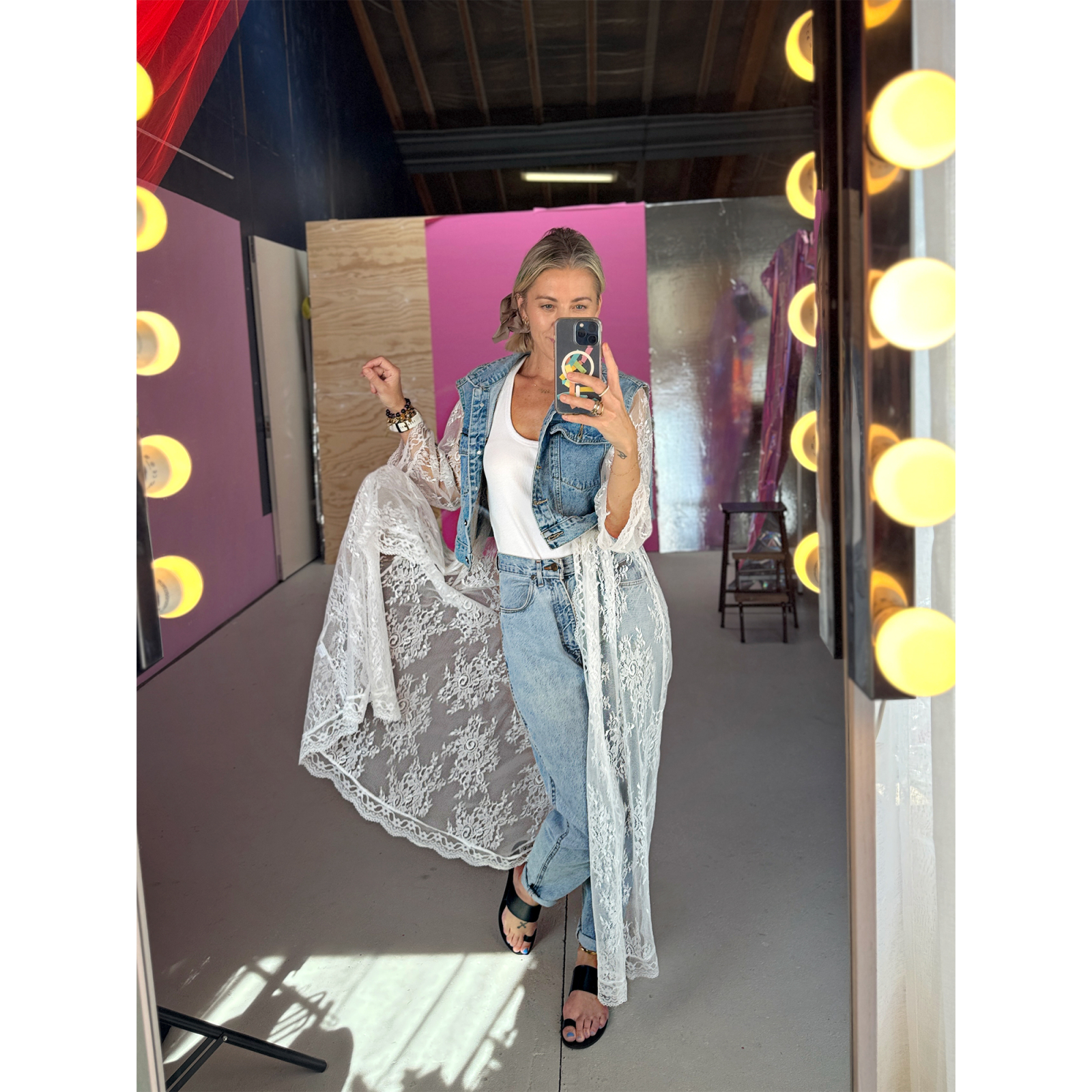 Blonde Kimono i Hvid fra le mosch