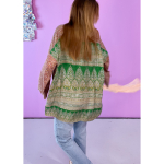 Monya Silkemix kimono no 1740 i rød. Håndlavet silkemix kimono i vintage sarier - kun 1 stk. af hver! Hurtig levering