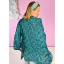 Monya Silkemix kimono no 1745 i Turkis. Håndlavet silkemix kimono i vintage sarier - kun 1 stk. af hver! Hurtig levering