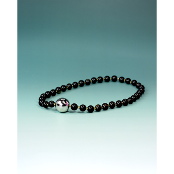 Limone halskæde med gylden obsedian, smuk og fyldig halskæde med natursten, unik og dekorativ halskæde med stor kugle, Limone halskæde med gylden obsedian, smuk og fyldig halskæde med natursten, unik og dekorativ halskæde med stor kugle,