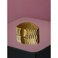 Forgyldt Tikva armbånd stylet med denim fra le mosch – herre inspireret smykke med vintage udtryk