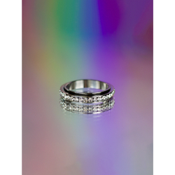 Tilo anti stress ring i forsølvet 2.0 fra LÉ MOSCH, bevægelig ring, beroligende ring, adhd ring,