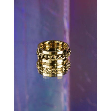 August anti stress ring i forgyldt fra LÉ MOSCH, bevægelig ring, beroligende ring, adhd ring,
