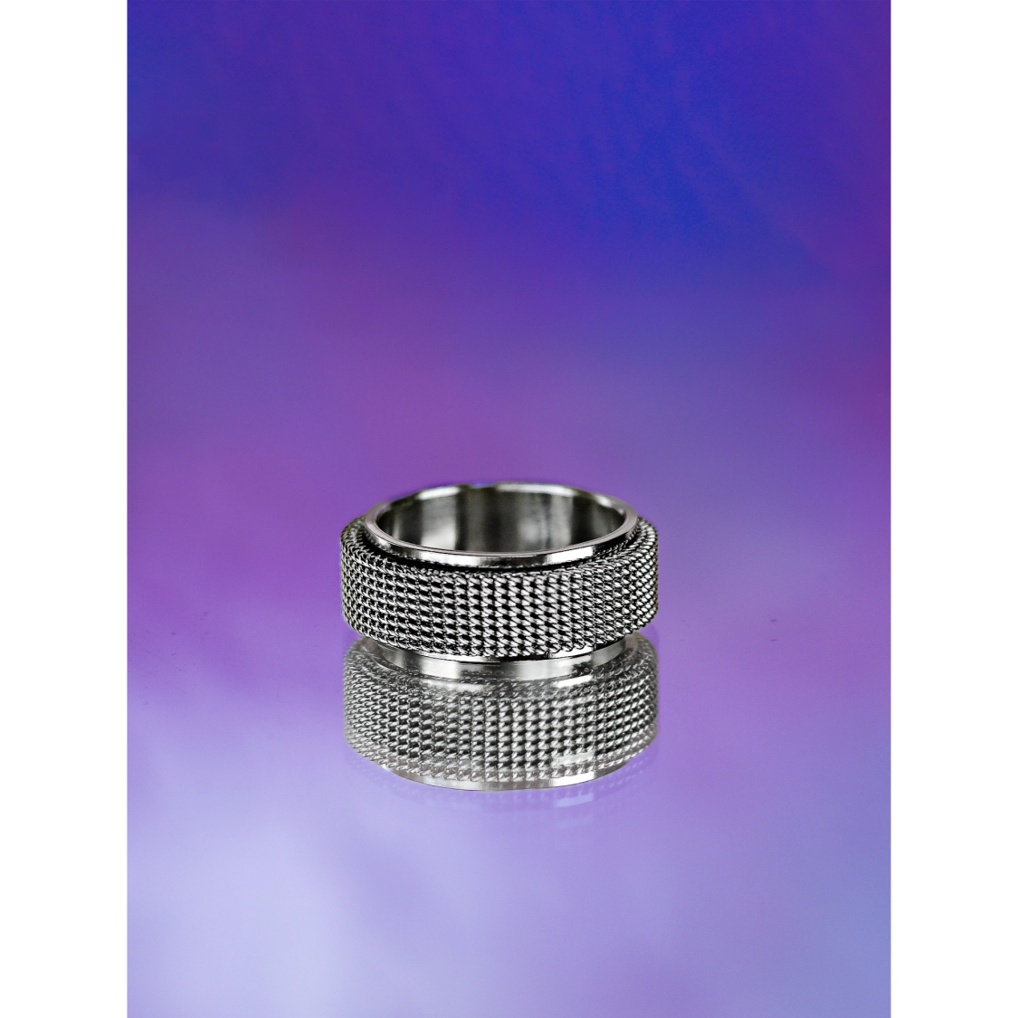 Clark unisex anti stress ring i forsølvet fra LÉ MOSCH, adhd ring, ring der giver ro i kroppen, 