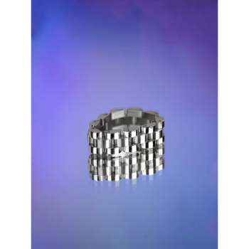 Celia anti stress ring i stål fra LÉ MOSCH, bevægelig ring, beroligende ring, adhd ring,