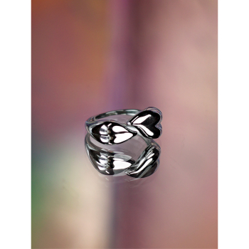 Heart Hjerte ring i forsølvet fra le mosch Heart Hjerte ring i forsølvet fra le mosch