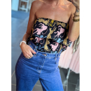 Lisell tube top med leoparder - Sort fra le mosch Lisell tube top med leoparder - Sort fra le mosch