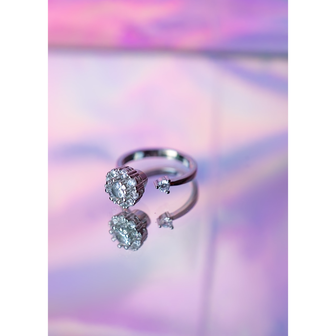 Ayo Spinner anti stress ring i forsølvet fra LÉ MOSCH, afstressende og beroligende ring, smuk prinsessering der kan spinne,