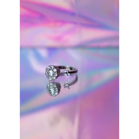 Ayo Spinner anti stress ring i forsølvet fra LÉ MOSCH, afstressende og beroligende ring, smuk prinsessering der kan spinne,