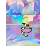 Hugsy slim knus ring i forgyldt stål fra LÉ MOSCH, ring der giver din finger et knus, ring med små sten i forgyldt stål, 