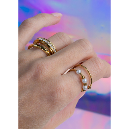 Arlette anti stress ringe sæt 13 fra LÉ MOSCH, smukt sæt af anti-stress ringe,