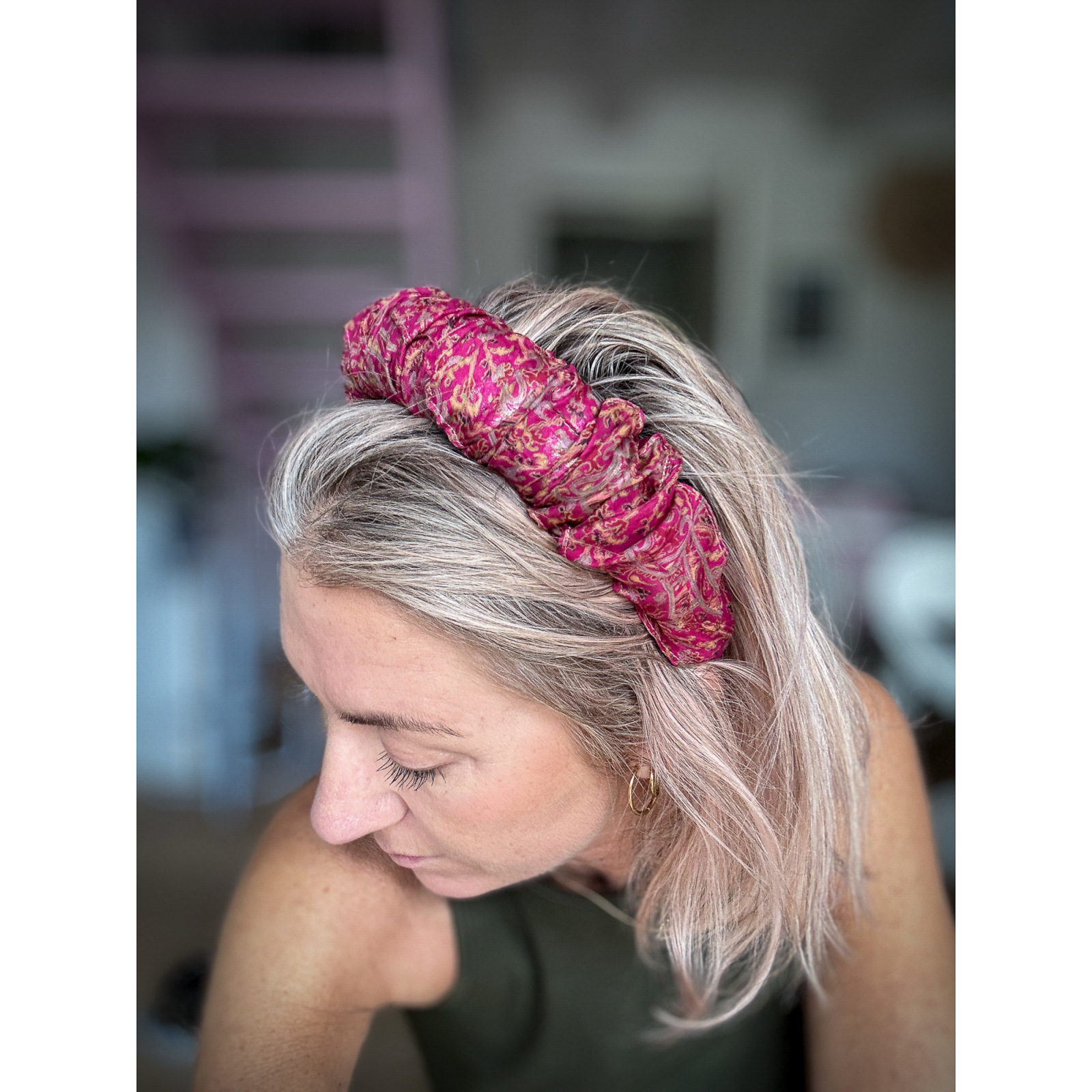 Sari Vintage hårbøjle no 5 i Pink fra LÉ MOSCH