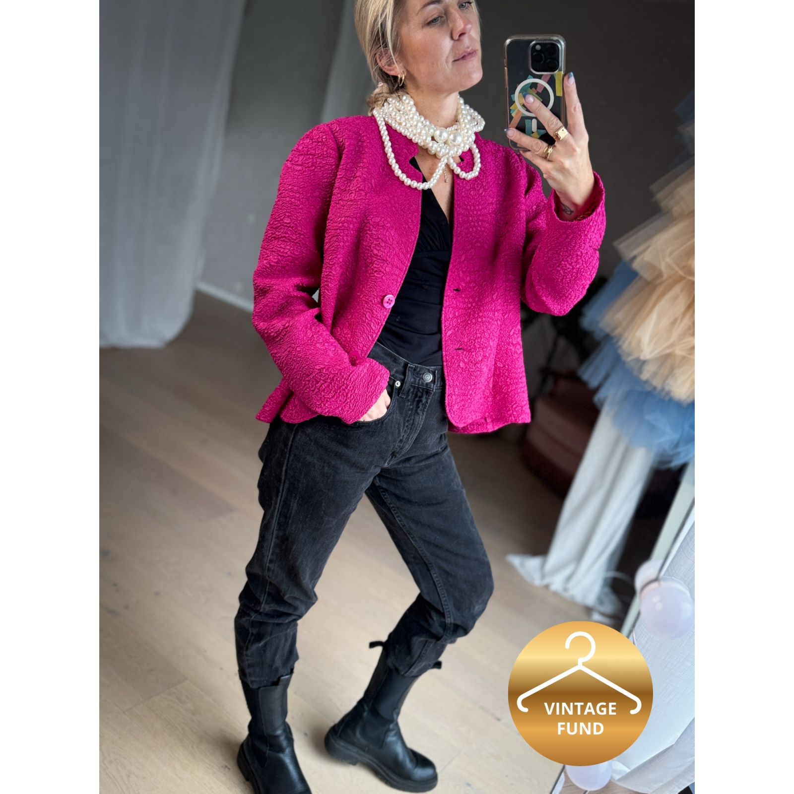 Vintage Vibes Blazer i Fuchsia – No. 061 fra le mosch