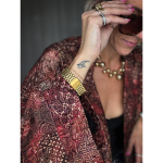 Forgyldt Tikva armbånd stylet med denim fra le mosch – herre inspireret smykke med vintage udtryk