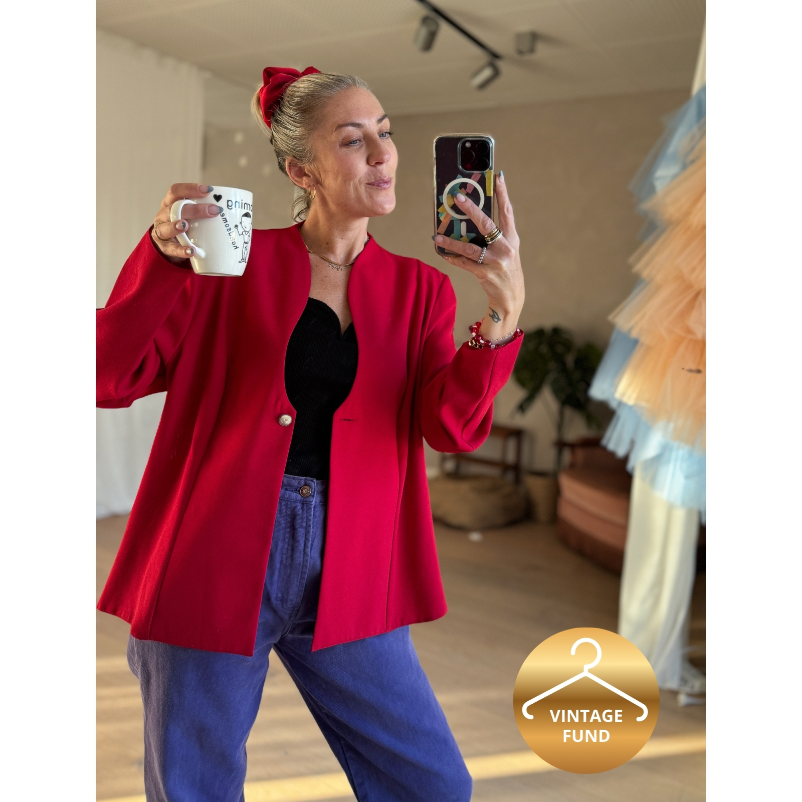 Vintage Vibes Blazer i Rød – No. 062 fra LÉ MOSCH
