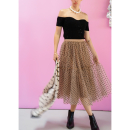 Tilde Prikket Tyl Nederdel i Brun fra LÉ MOSCH, yndig feminin nederdel, super anvendelig prikket nederdel, Tilde Prikket Tyl Nederdel i Brun fra LÉ MOSCH, yndig feminin nederdel, super anvendelig prikket nederdel,