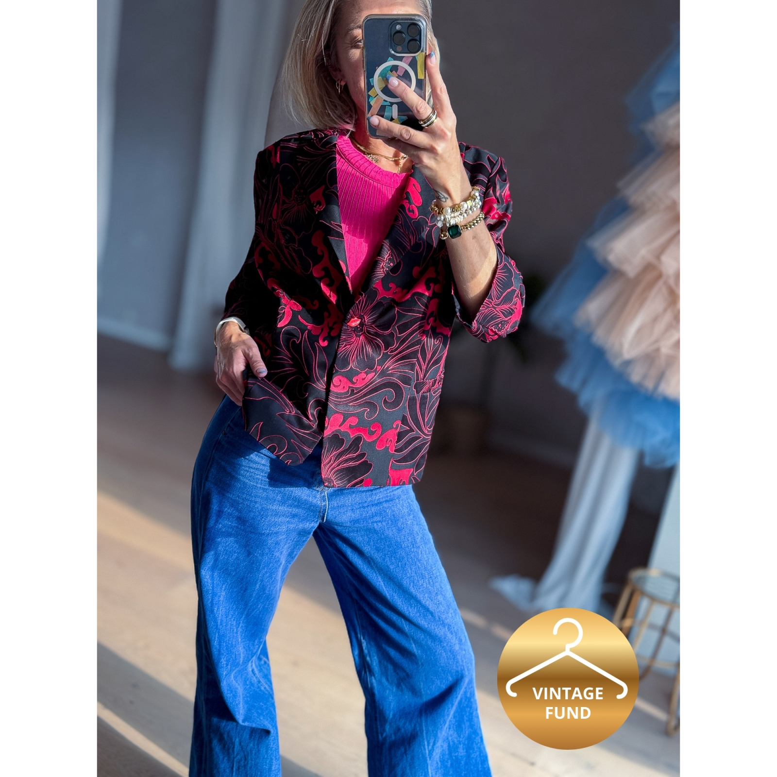 Vintage Vibes Blazer i Rød – No. 063 fra LÉ MOSCH