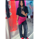 Mimi Tørklæde med små prikker i rød fra LÉ MOSCH, fint og dekorativt tørklæde, smukt rødt tørklæde med prikker,  