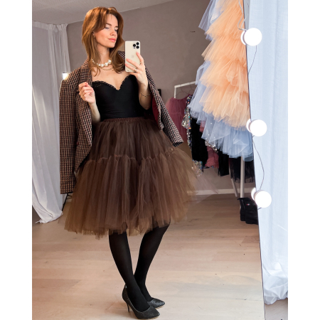 Carrie Tyl Nederdel i Brun fra le mosch