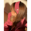 Vintage Vibes Flad Rosa Hårbøjle no 092 fra LÉ MOSCH, skøn klassisk håndlavet hårbøjle, ternet rosa hårbøjle,  