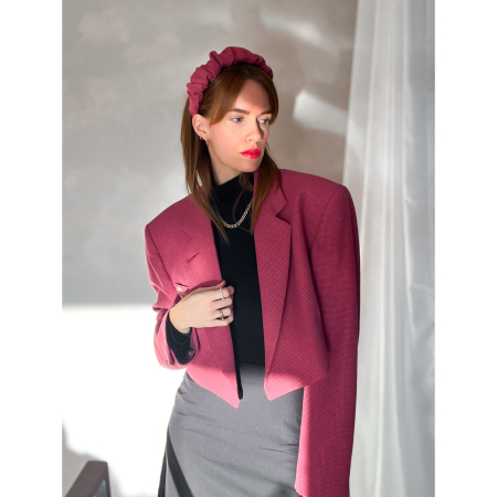 Vintage Vibes Rynket Rosa Hårbøjle no 093 fra LÉ MOSCH, smuk fyldig hårbøjle, rosa håndlavet hårbøjle, 