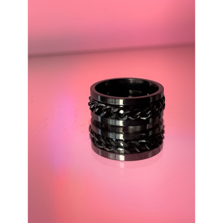 Aggie anti stress ring i sort fra LÉ MOSCH, bevægelig ring, beroligende ring, adhd ring,