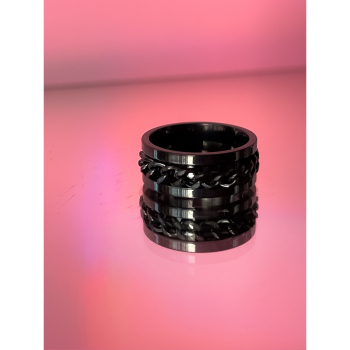 Aggie anti stress ring i sort fra LÉ MOSCH, bevægelig ring, beroligende ring, adhd ring,