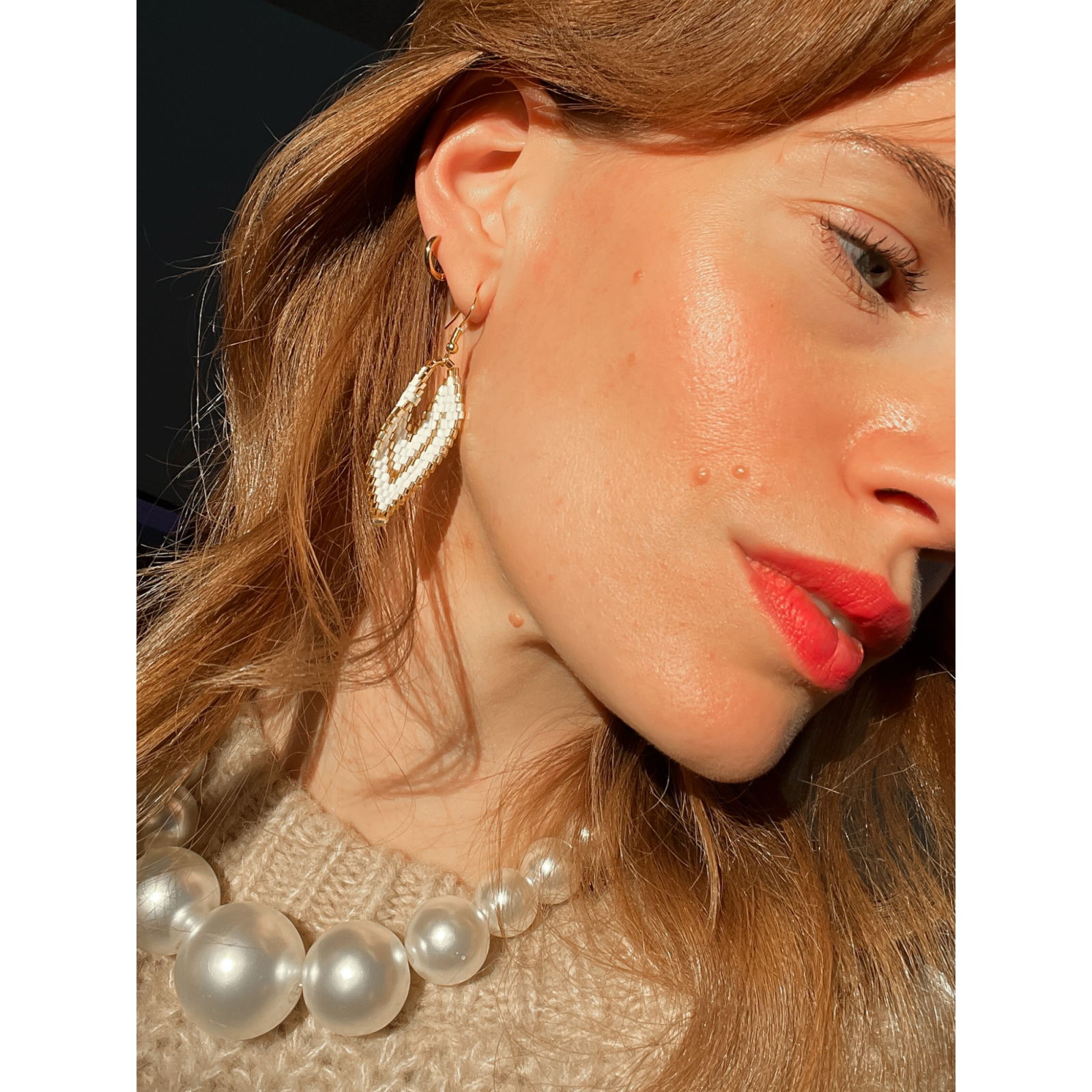  Rio Corto øreringe i hvid fra le mosch